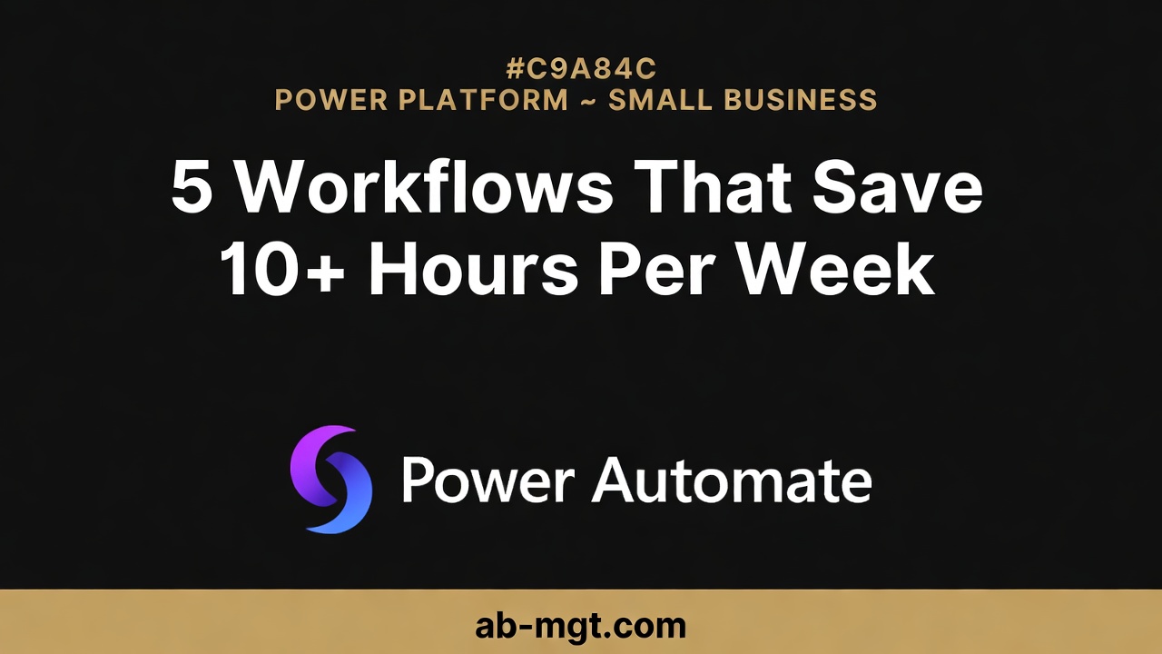 Power Automate for Small Business: 5 Workflows That Save 10+ Hours Per Week